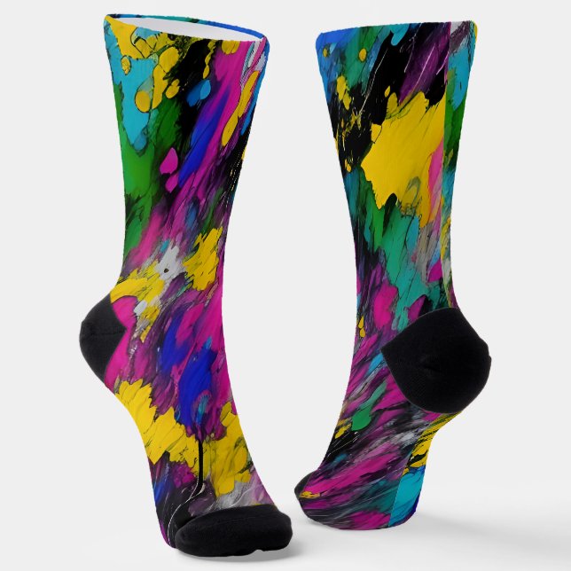 Abstract splash of paint socks (Angled)