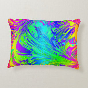 Abstract Splashing Rainbow Liquid Decorative Cushion