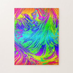 Abstract Splashing Rainbow Liquid Jigsaw Puzzle