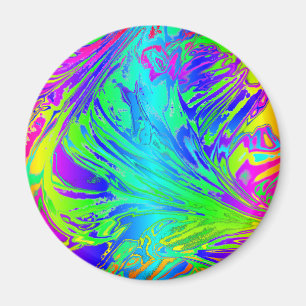 Abstract Splashing Rainbow Liquid Magnet