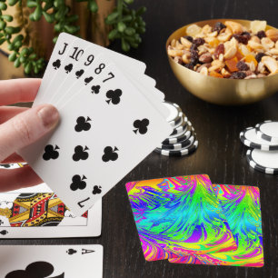 Abstract Splashing Rainbow Liquid Playing Cards