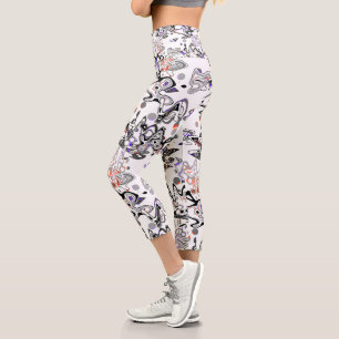 Abstract splatter brush modern stylishly fashionab capri leggings