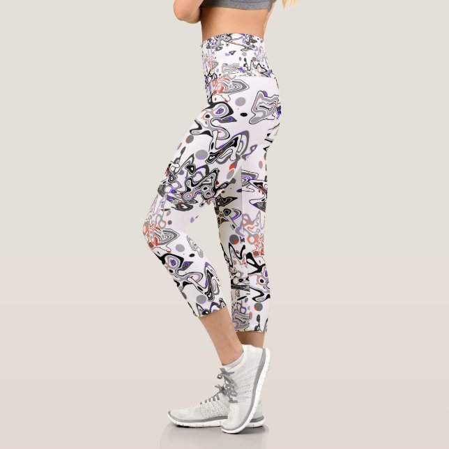 Abstract splatter brush modern stylishly fashionab capri leggings (Left)