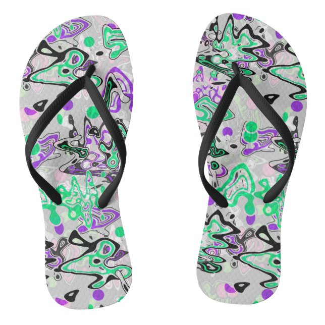 Abstract splatter brush modern stylishly fashionab flip flops (Footbed)