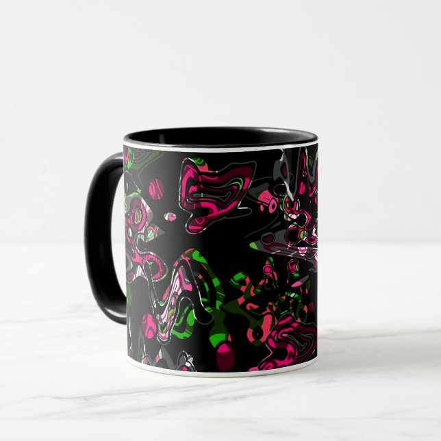 Abstract splatter brush modern stylishly fashionab mug (Front Left)