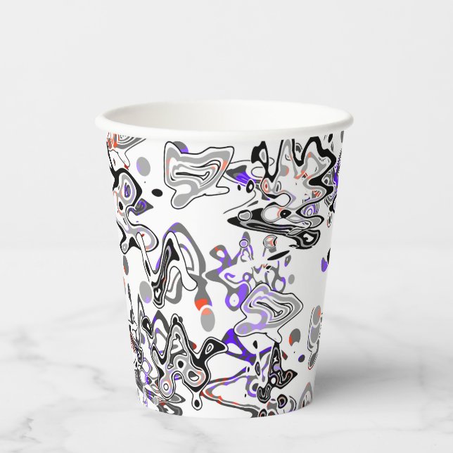 Abstract splatter brush modern stylishly fashionab paper cups (Front)