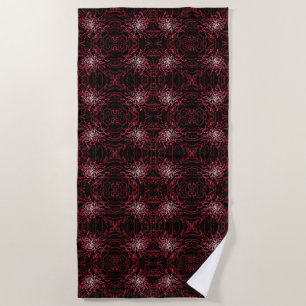 Abstract Splatter Dots Of Pinks And Reds Pattern Beach Towel