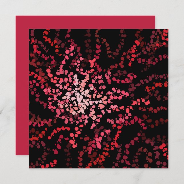 Abstract Splatter Dots Of Pinks And Reds Pattern Card (Front/Back)