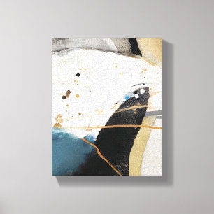 Abstract Splatter Paint Black Neutrals Canvas Print