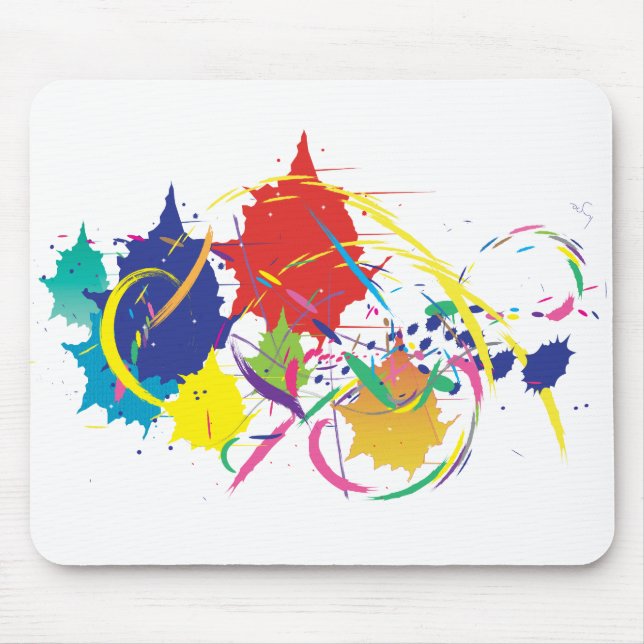 Abstract Splatter Paint Vector Digital Art Cool Mouse Mat (Front)