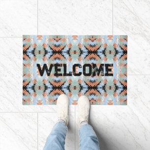 Abstract Split Ends Pattern And Soft Pastels Doormat
