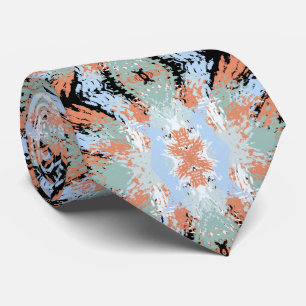 Abstract Split Ends Pattern With Pastel Colors Art Tie