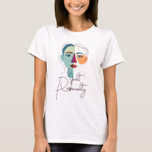 Abstract Split Face Portrait T-Shirt