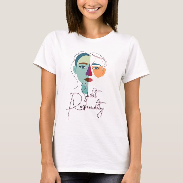 Abstract Split Face Portrait T-Shirt (Front)