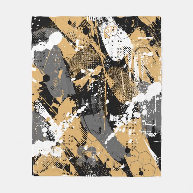 Abstract sport, graffiti style fleece blanket (Front)