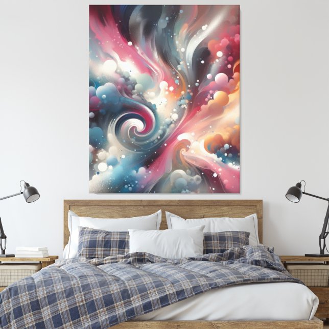 Abstract Spray Paint Canvas Print (Insitu(Bedroom))