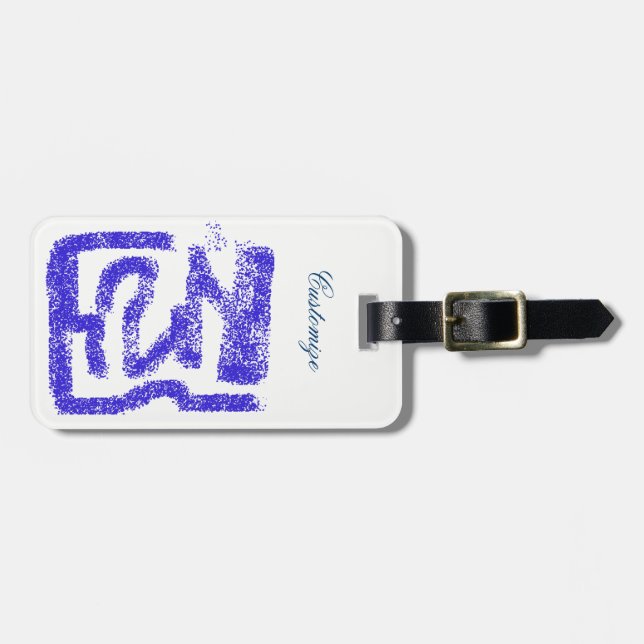 abstract sprayed blue Thunder_Cove Luggage Tag (Front Horizontal)