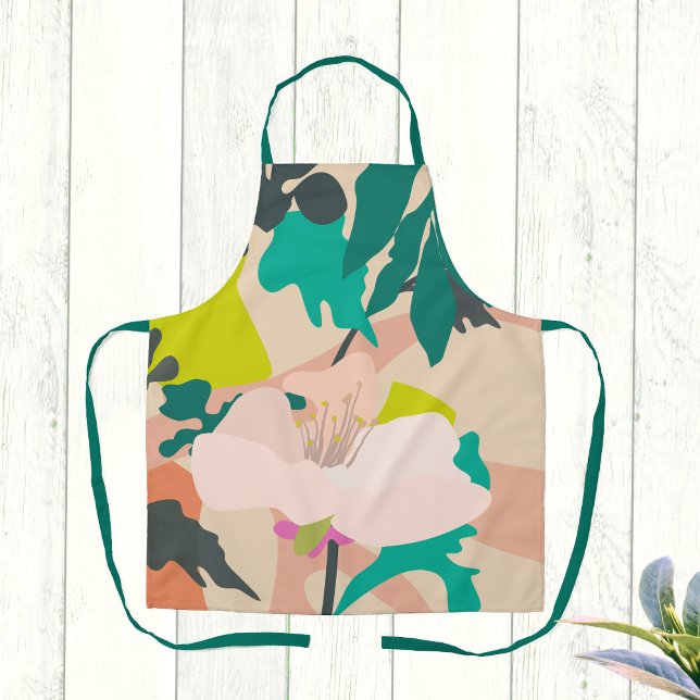 Abstract Spring Blooming Flowers Colourful Home   Apron (Creator Uploaded)