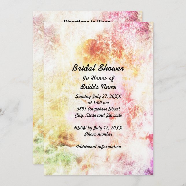 Abstract Spring Colours Bridal Shower Invitation (Front/Back)