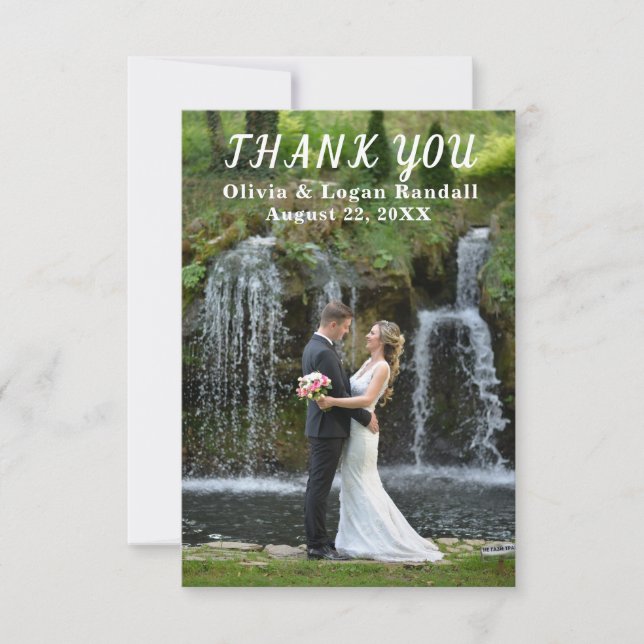Abstract Spring Colours Happy Couple Thank You Card (Front)