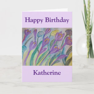Abstract Spring Crocus Birthday Card