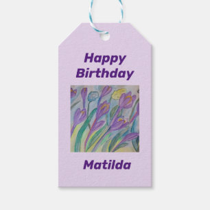Abstract Spring Crocus Gift Tags