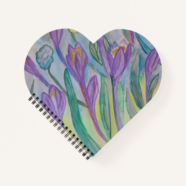 Abstract Spring Crocus Heart Notebook (Front)