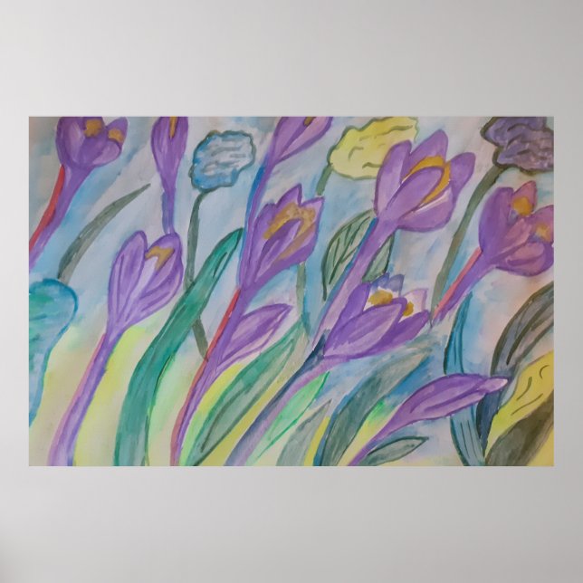 Abstract Spring Crocus Poster (Front)