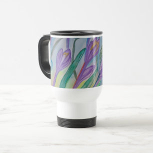 Abstract Spring Crocus Travel Mug