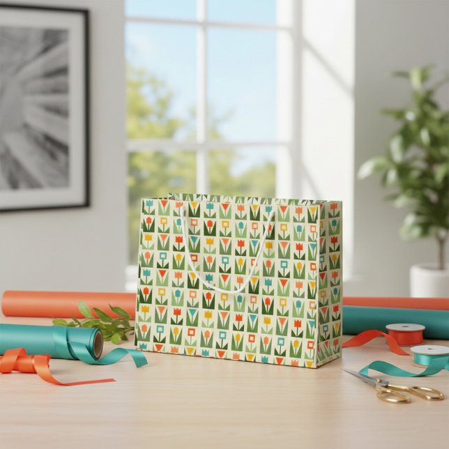 Abstract Spring Flowers Large Gift Bag (Creator Uploaded)