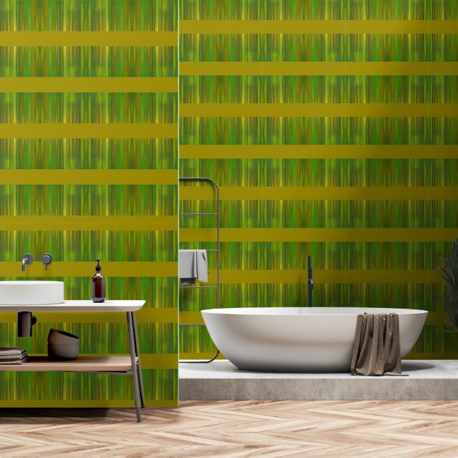 Abstract Spring Green Stems Stripes Nature Photo  Wallpaper (Bathroom)