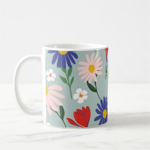 Abstract spring seamless pattern with colourful fl coffee mug