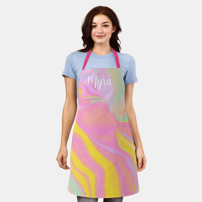 Abstract Spring Sunrise Apron (Worn)