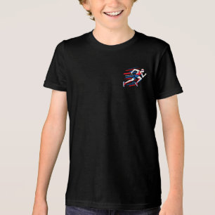 Abstract Sprinters Red White Blue Geometric Race A Tri-Blend Shirt