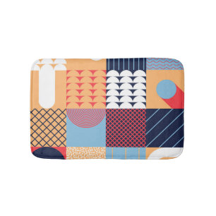 Abstract square artwork: geometric design. bath mat