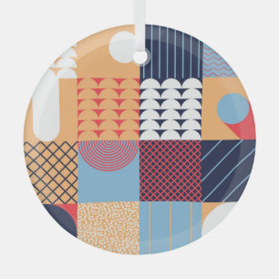 Abstract square artwork: geometric design. glass tree decoration