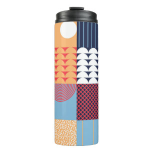 Abstract square artwork: geometric design. thermal tumbler