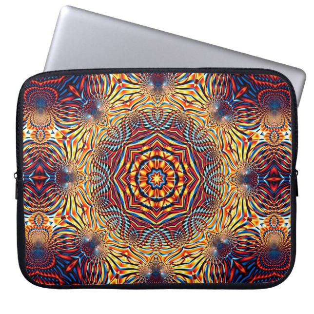 Abstract square background. Symmetric round decora Laptop Sleeve (Front)