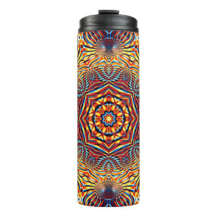 Abstract square background. Symmetric round decora Thermal Tumbler