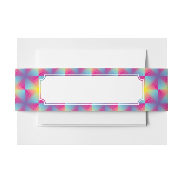 Abstract square vector mosaic invitation belly band (Front Example)