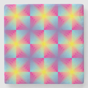 Abstract square vector mosaic stone coaster