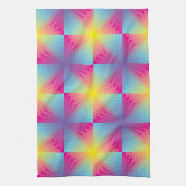 Abstract square vector mosaic tea towel (Vertical)