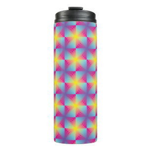 Abstract square vector mosaic thermal tumbler