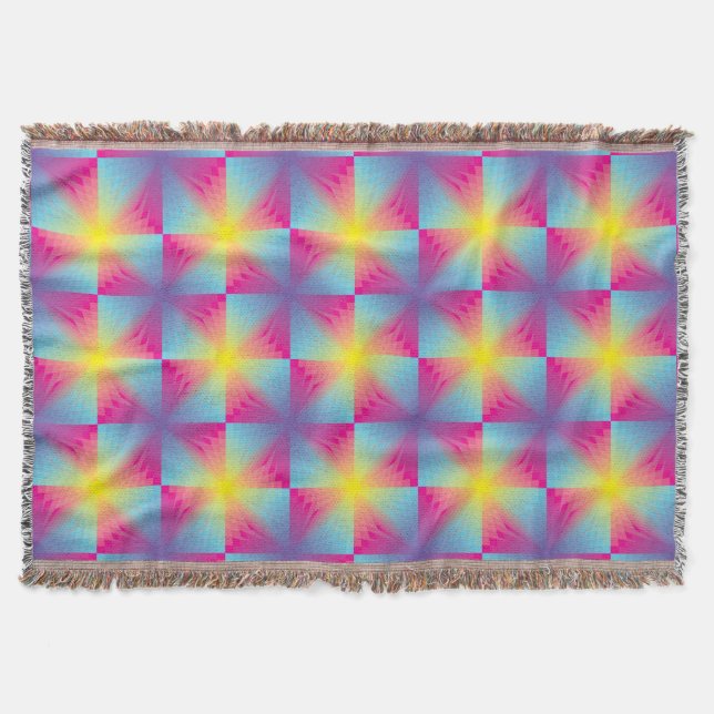 Abstract square vector mosaic throw blanket (Front)