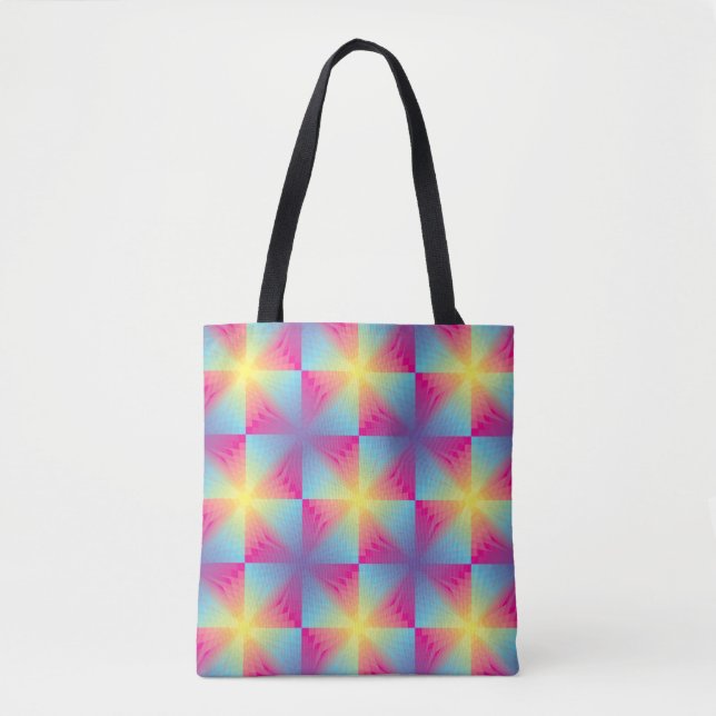 Abstract square vector mosaic tote bag (Front)