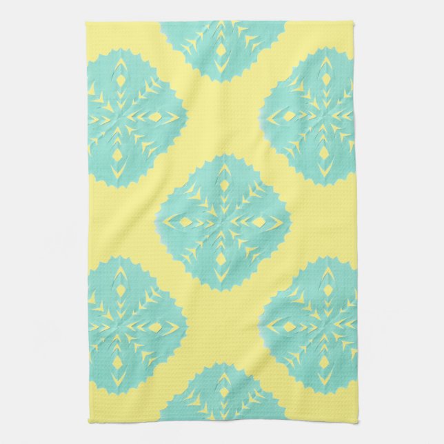 ABSTRACT SQUARE WYCINANKI BL TEA TOWEL (Vertical)