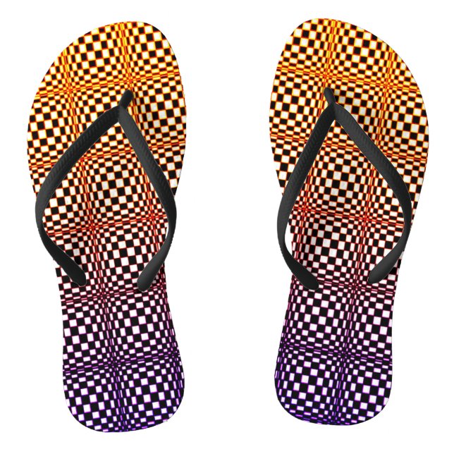 Abstract Squares 3 Flip Flops (Footbed)