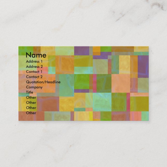 Abstract Squares Business Card (Front)