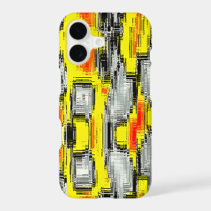 Abstract squares formed from scratches over yellow