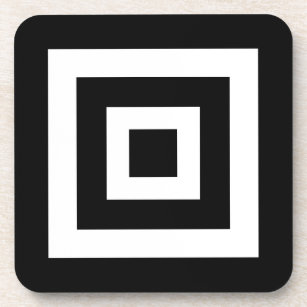 Abstract Squares in Black & White Coaster